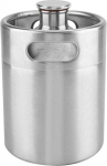 Namvo Mini Keg Style Growler Roostevabast terasest &otilde;lle kodupruudit&uuml;nn koos spiraalse kaanega Kaasaskantav &otilde;lle k&auml;sit&ouml;&ouml; t&uuml;nn koduhotelli tarvikud (2L)