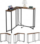 YITAHOME konsoollaud koos vooluv&otilde;rguga, L-kujuline konsoollaud koos laadimisjaamaga, 2 pistikupesa ja 2 USB-pesa, diivanilaud, esikusse, koridori, 3 kombineeritud režiimi, musta v&auml;rvi