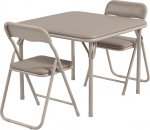GarveeLife 3-osaline laste laua ja toolide komplekt Laua ja toolide komplekt poistele t&uuml;drukutele pehme PU-padjaga s&ouml;&ouml;miseks, lugemiseks ja m&auml;ngimiseks, beež