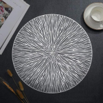 Pakett 4 ilutulestiku dekoratiivset PVC-plaatsidet - &otilde;&otilde;nes, kuumakindel, libisemisvastane s&ouml;&ouml;gilauale - leht ja &uuml;mmargune kuju elutuppa k&ouml;&ouml;ki (h&otilde;bedane)