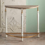 Konsoollaud, konsoollaud &uuml;mmarguse plaadiga, sepistatud rauast furnituuriga, kompaktne esikusse, elutuppa, diivanile, fuajeesse, (Wit)