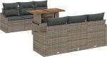 Model3358519 7-osaline aia diivan komplekt koos pehmendusega Grey Poly Rattan Garden Lounge