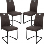 Kaasaegsed s&ouml;&ouml;gitoa toolid kangakattega - pehmendusega s&ouml;&ouml;gitoolid Cantilever toolid tugeva metallraamiga, v&auml;rv: pruun/hall, kogus: 4 tk.