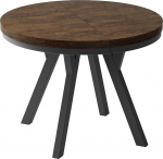 WFL GROUP Disainer &Uuml;mmargune pikendatav s&ouml;&ouml;gilaud - Loft stiilis, t&ouml;&ouml;stuslik, ruumi s&auml;&auml;stev - Mustad jalad - 100 kuni 150 cm - 5-8 inimesele - Valmistatud ELis - Tammepuust Lefkas - 150 cm