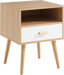 BA&Iuml;TA ULOS Bedside Table White and Light Wood