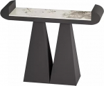Moderner schwarzer Konsolentisch - Stilvoller Beistelltisch (78 cm) f&uuml;r Eingangsbereich und Wohnzimmer, offene Regale, platzsparendes Design, ideal f&uuml;r Flur und als Dekoration hinter dem Sof