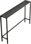 Must raudne konsoollaud, 15 cm lai diivanipoolne laud r&otilde;dule, lihtne libisemisvastaste jalgadega veranda laud (suurus: 80 x 15 x 75 cm, v&auml;rv: