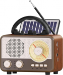 Raadio kaasaskantav AM / FM / SW Outdoor Solar Retro raadio koos Bluetooth k&otilde;lariga v&auml;ike koos toitejuhtmega, k&ouml;&ouml;giraadio kontori mobiiltelefoni statiiv toetab USB / TF / AUX funktsiooni matkamiseks matkakinnituseks Kingitused meestele