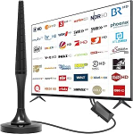 DVB-T2 Antenne mit Verst&auml;rker f&uuml;r Innen - HDTV Zimmerantenne f&uuml;r Fernseher, 500KM Reichweite und 360&deg; Rundumempfang, Mit Magnetfu&szlig;, Unterst&uuml;tzt 4K 1080P DVB-T/T2 Alle TV-Ger&auml;te
