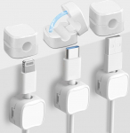 Magnetilised kaabliklambrid, kaablihoidjad, kaablihoidja laua jaoks, kaablijuhtimine, kaabliorganiseerija seinale, kontorisse, autosse, lauale, &ouml;&ouml;kapile, valge, 6 tk.