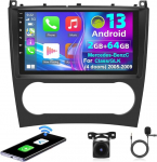 Autoraadio Mercedes Benz C-klassile W203 W209 C180 C200 2005-2009 [2G+64G] 9-tolline Android puuteekraaniga autoraadio, traadita Apple Carplay/Android auto / 1080P / WiFi + AHD tagantvaate kaamera