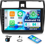 4G + 64G 4-tuumaline 10.1-tolline puuteekraaniga Android 15 autoraadio Suzuki Swift 2005-2010 juhtmevaba Carplay Android auto peeglilinkiga, raadio stereo BT GPS WiFi FM RDS raadio DSP mikrofoniga + tagurdamine