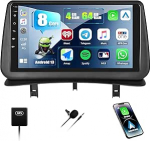 [4G + 64G 8Core] CAMECHO Android 13 autoraadio koos satelliitnavigatsiooniga Renault Clio 3 2006-2012, Double DIN 9-tolline autoraadio puuteekraan koos Carplay Android Car Wireless Bluetooth 5.0 FM / RDS Mirror Link EQ