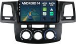 [4G + 64G] IPS 9-tolline Android 14 autoraadio Toyota Fortuner Hilux 2007-2015 koos Navi Octa Core'iga [Sisseehitatud CarPlay/Android Car/DSP/Mirror Link/GPS Navi/360 Camera/Bluetooth 5.0/WiFi/USB