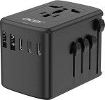 Acer Universal Travel Adapter International Power Adapter 5 USB pordiga (3 USB C) 5.8 A, &uuml;lemaailmne pistikupesa laadija USA, Euroopa, Suurbritannia, Prantsusmaa, Saksamaa, t&uuml;&uuml;p C/E/F/G/I/L/A, must