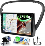 2+64G Android autoradio Peugeot 607 2004-2010 juhtmevaba Carpaly & Android Car, 9-tolline IPS puuteekraaniga raadio koos Bluetooth/GPS/Reversioonikaamera/FM/WiFi/SWC/26UI-ga