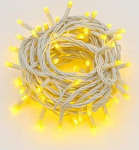 Lichterkette mit 100 LED, 10 m, goldenes Licht, wei&szlig;es Kabel, IP65, verl&auml;ngerbar, totaler Flash-Effekt, Weihnachtsgirlande, Gesch&auml;fte, Balkon