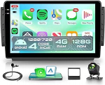 4G + 128G traadita Carplay Android autoraadio Peugeot 2008 208 2012-2018 10,1-tolline Incell puuteekraaniga autoraadio koos Android auto GPS navigatsiooniga WiFi peeglilink Bluetooth FM/RDS/EQ/USB/SWC tagumine osa