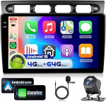 4G 64G VECHTEL 9-tolline Bluetooth autoraadio Kia Morning/Picanto 2007/Euro Star 2001-2011 Carplay Android Auto, Android 15, EQ, WiFi GPS, Mirror Link, RDS/FM raadio 2 DIN koos AHD tagurduskaameraga