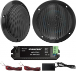 STUDIOFINIX 4 tolli veekindlad merekindlad Bluetooth-k&otilde;larid vannitoa k&ouml;&ouml;gi jaoks Kodu v&auml;ljas Camper Golf Cart Boat koos Flush Mount（Black）