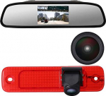 4,3-tollise tahavaatepeegliga, Super HD 1280p tahavaate kaamera auto kolmas katusealune piduritule laternavalgusti tagantj&auml;rele tagurduskaamera Ford Transit tagauksele MK7 Tourneo/Furgon MK4 2006-2014/tagumine uks