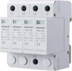 Wengart liigpingekaitse t&uuml;&uuml;p 2 (SPD), 4-poolne 20kA-40kA, AC 275V, maja deflektor TN-S ja TT s&uuml;steemidele, piksekaitse moodul DIN r&ouml;&ouml;pale, &uuml;hendatav ja oleku n&auml;idikuga, WG-C20