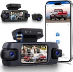 Dashcam 4K WiFi App, T&auml;ielik 360&deg; &uuml;mbersuunaline kaitse autokaamera, 4-kanaliline s&uuml;steem (4K + 1080P) koos parkimisrežiimi, &ouml;ise n&auml;gemise, GPS, G-sensoriga, loop-salvestusega, sisaldab tagurduskaamerat autodele.