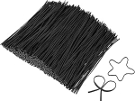 QUARKZMAN pakend 1200 Twist Ties, Twist Band, plastist sidemed metalltraadiga, Twist Ties, tihendusribad pagari&auml;rile, kommikottidele, kohvikottidele, must (15 cm)