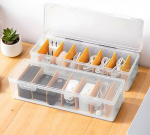 PAVSTINE kaablikorralduskarp, 2 tk, kaablikarp, plastist, l&auml;bipaistev, kaablikorraldaja, 7 eemaldatavat vaheseinu, individuaalselt reguleeritav kaablikorraldaja, kaablikarp, valge