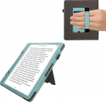 kwmobile H&uuml;lle kompatibel mit Amazon Kindle Scribe (2024) H&uuml;lle - Flip Case mit Handschlaufe - Kunstleder Cover - Mintgr&uuml;n Dunkelgrau