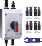 Solar Combiner Box 32A PV DC Isolator l&uuml;liti, IP66 veekindel p&auml;ikesepistik p&auml;ikesevarustuss&uuml;steemi RV, paatide ja Off/On-Grid p&auml;ikeses&uuml;steemi jaoks (1000V)