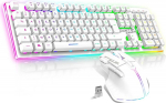 SPIRIT OF GAMER x MK600 traadita m&auml;nguklaviatuur Valge laetav RGB | Prantsuse AZERTY paigutus taustavalgusega | Poolmehaaniline m&auml;nguklaviatuur | Traadita hiir 4800 DPI |