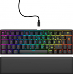 uRage Exodus 760 mehaaniline mini m&auml;nguklaviatuur eemaldatava randmetoega, t&auml;ielik RGB valgustus, m&auml;ngutarkvara, kompaktne formaat, Outemu punased l&uuml;litid, QWERTZ paigutus, must