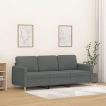 LAPOOH 359487 3-Seater Sofa, Dark Grey, 180 cm Fabric, Lounge Sofa, Sofas & Couches, Relax Sofa, Couch for Living Room, Couch with Sleep Function