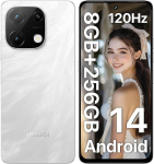 UMIDIGI nutitelefon Android 14, 8(4+4) + 256GB/1TB TF, valge