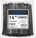 XINGO 1200 kaablisidemete pakk, must, 350 mm x 5,8 mm, 37 kg t&otilde;mbetugevus, UV-kindel, iselukustuv kaabliside sise- ja v&auml;litingimustes kasutamiseks.
