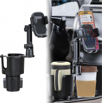 CGEAMDY 2-in-1 p&ouml;&ouml;rlev autotelefoni hoidja, tassihoidja, mobiiltelefoni hoidja, 2-in-1 tassihoidja, pikendatud mobiiltelefoni hoidja, auto tassihoidja pikendus koos mobiiltelefoni hoidjaga, 360 kraadi p&ouml;&ouml;ratav auto