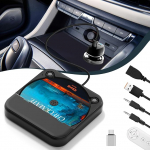 Tragbarer USB CD Player f&uuml;r Auto, Tragbarer Auto CD Player mit USB-C Adapter & Verl&auml;ngerungskabel, Externe CD Player f&uuml;r Autos Stereo Typ-C Port, AUX Port, Fahrzeug, LKW, Laptop, TV - Schwarz
