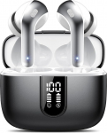 IKT Bluetooth k&otilde;rvaklapid, k&otilde;rvaklapid, juhtmevabad Bluetooth 5.3 50H Deep Bass, lumivalge ja must