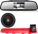 1280 x 720 piksli auto &uuml;lemine kinnitus piduritulede kaamera piduritulede tagurduskaamera asendus VW T5 Multivan T6 Caravelle tagaluuk k&otilde;rge katuse transpordivahendi &auml;ri MPV maastur + 4,3-tolline tagurdusekraan