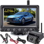 Kabelloosne tagasis&otilde;idukaamera-komplekt, naturives 1080P mit 12,7 cm LCD-monitor, HD-R&uuml;ckfahrkamera, DIY-Parkf&uuml;hrungslinien, IR-Nachtsicht, IP69K wasserdicht f&uuml;r Auto, LKW, Van, Pickup, SUV, RV