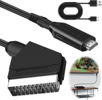 HDMI zu Scart Video Konverter, 1080P HD Adapter mit Kabeln, NTSC/PAL-Unterst&uuml;tzung