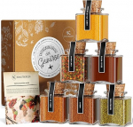UMBRELLA Organic Spice Gift Box - 6 eksootilist maitseainesegu &uuml;le maailma koos retseptidega - Premium kinkekomplekt toiduvalmistamise entusiastidele, ideaalne j&otilde;uludeks, emadep&auml;evaks, isadep&auml;evaks.