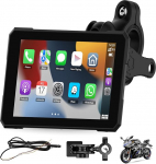 5-Zoll Motorrad Carplay Display, Drahtloses CarPlay f&uuml;r Apple und Android mit Reifendruck&uuml;berwachung, Wasserdicht IPX67, Dual Bluetooth, Automatische Helligkeitsanpassung, Sprachsteuerung, GPS