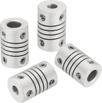 hankekaart Flexible Kupplungen, 4 mm kuni 6 mm, Gelenkverbinder aus Aluminiumlegierung, flexible Wellenkupplungen, Motorkupplung f&uuml;r 3D-Drucker, CNC-Maschine, Motorf&uuml;hrung, DIY-Encoder D12 x L 18 mm