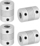 hankekaart Flexible Kupplungen, 3 mm kuni 8 mm, Aluminiumlegierung, Gelenkverbinder, flexible Wellenkupplungen, Motorkupplung f&uuml;r 3D-Drucker, CNC-Maschine, Motorf&uuml;hrung, DIY-Encoder D25 x L 19 mm, 4