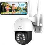 ANTELA v&auml;livalvekaamera, 4MP PTZ WLAN IP-kaamera, IP65 veekindel, v&auml;rviline/IR/&auml;ge &ouml;&ouml;n&auml;gemine koos valgusfooriga, 50 m, 2-suunaline heli, liikumistuvastus, h&auml;iresignaal, 2,4 GHz.