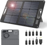 JustNow 60 W kokkupandav p&auml;ikesepaneel, p&auml;ikesepaneel 3 v&auml;ljundiga DC/USB/QC3.0, 10 erineva suurusega alalisvoolu pistikut, kokkupandav p&auml;ikeselaadija komplekt elektrijaama genereerimiseks, v&auml;ljas telkimiseks ja aeda