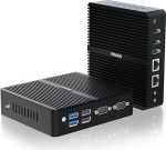 VENOEN Mini PC Industrie 12th Gen J6412 protsessor, Mini PC Fanless WIN11 Pro, 8GB DDR4 256GB SSD Office Home Mini Computer, Dual HD + DP 3 Display/2x Lan/2x RS232 COM/WiFi/BT 4.2/Auto Power On