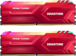 RGB DDR4 RAM: GIGASTONE Game Turbo 32GB Kit (2 x 16GB) DDR4 3200MHz PC4-25600 CL16-18-18-18-40 Intel XMP 2.0 AMD Ryzen 1.35V UDIMM 288Pin Non-ECC Unbuffered Desktop High Performance Memory Punane